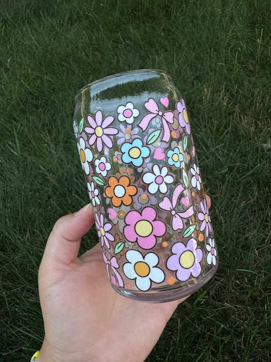 16oz- Pastel Flowers