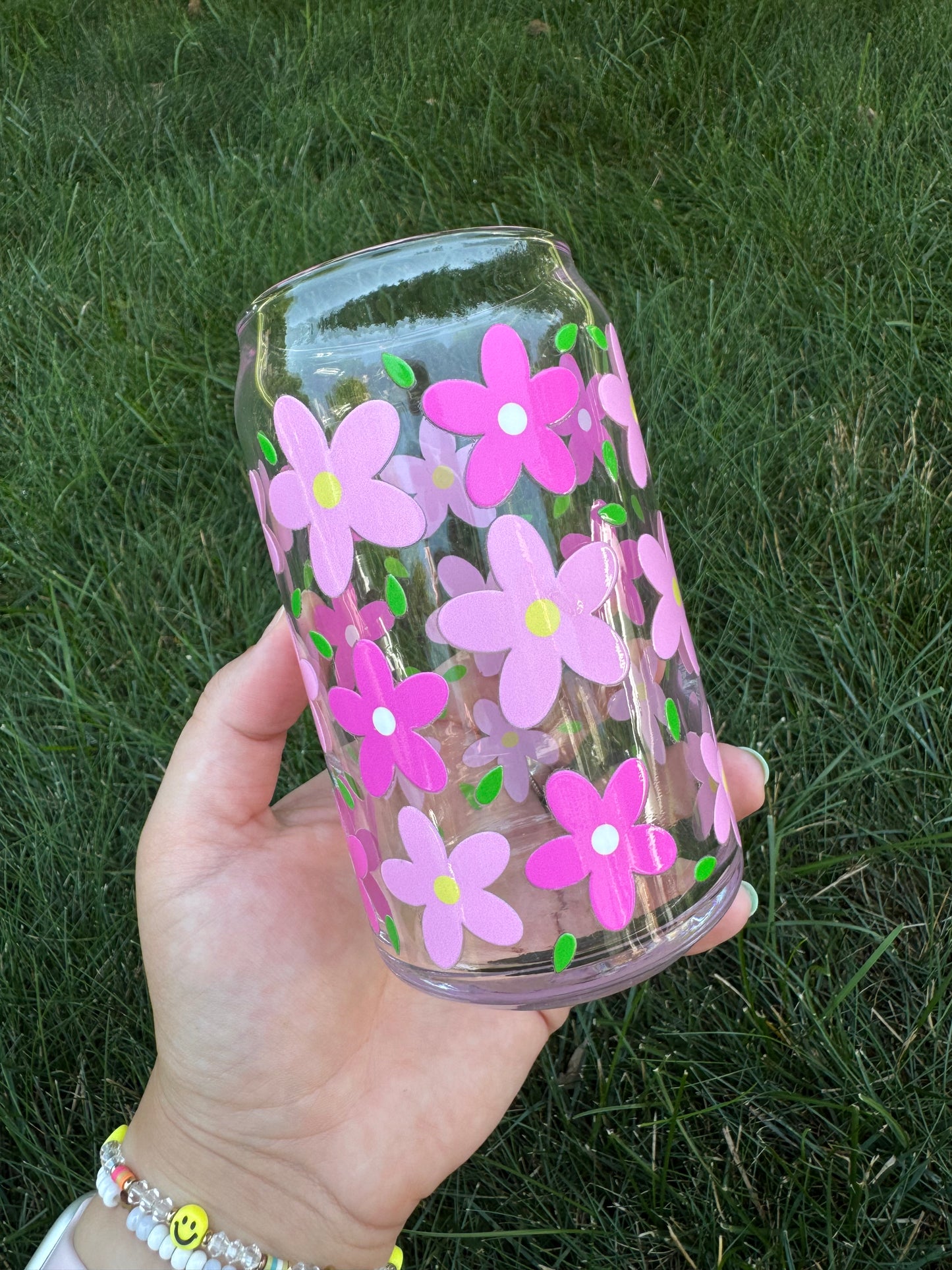 16oz- Pink Flowers