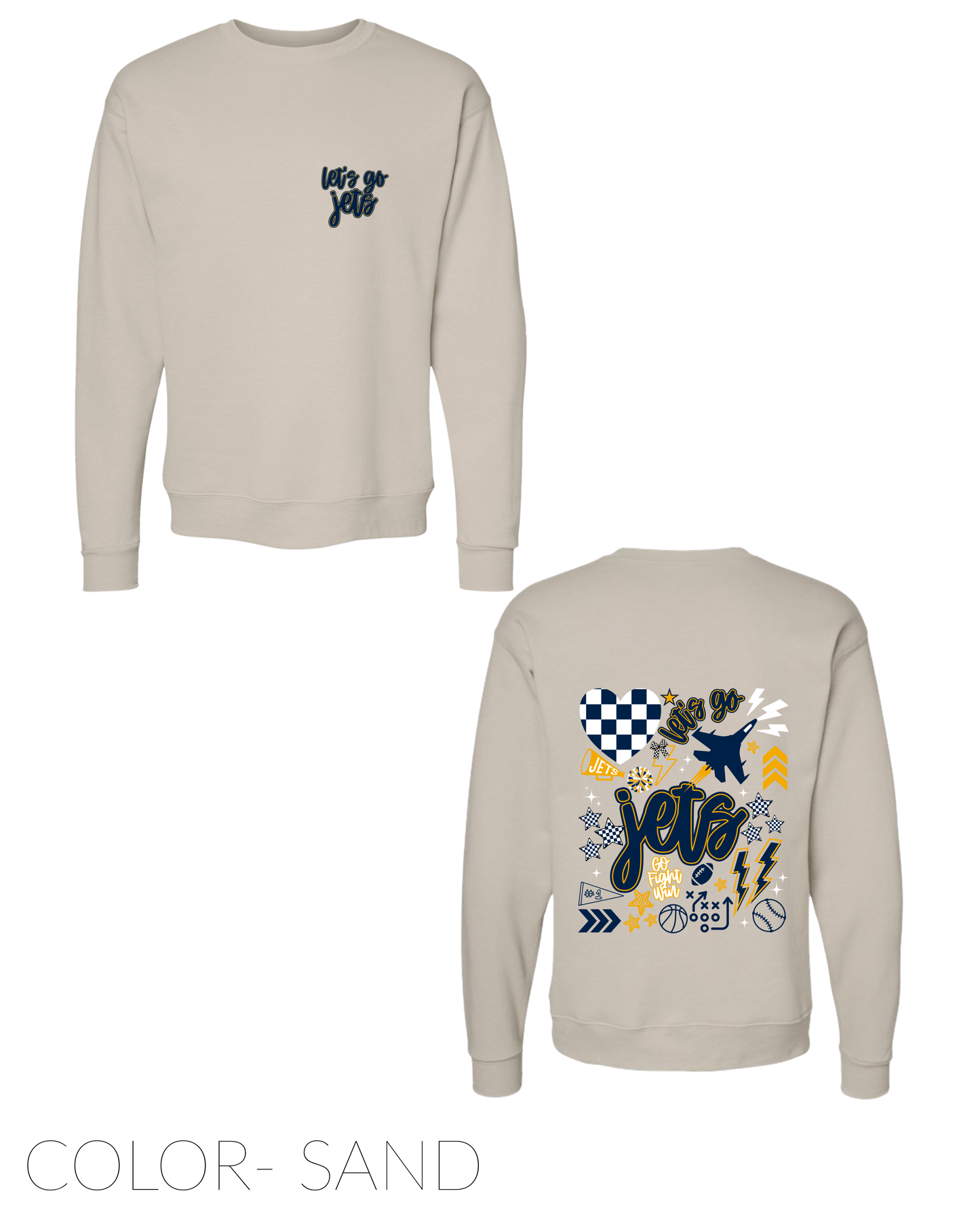 PRE ORDER- Lets go Jets- CREWNECK- Youth/ Adult