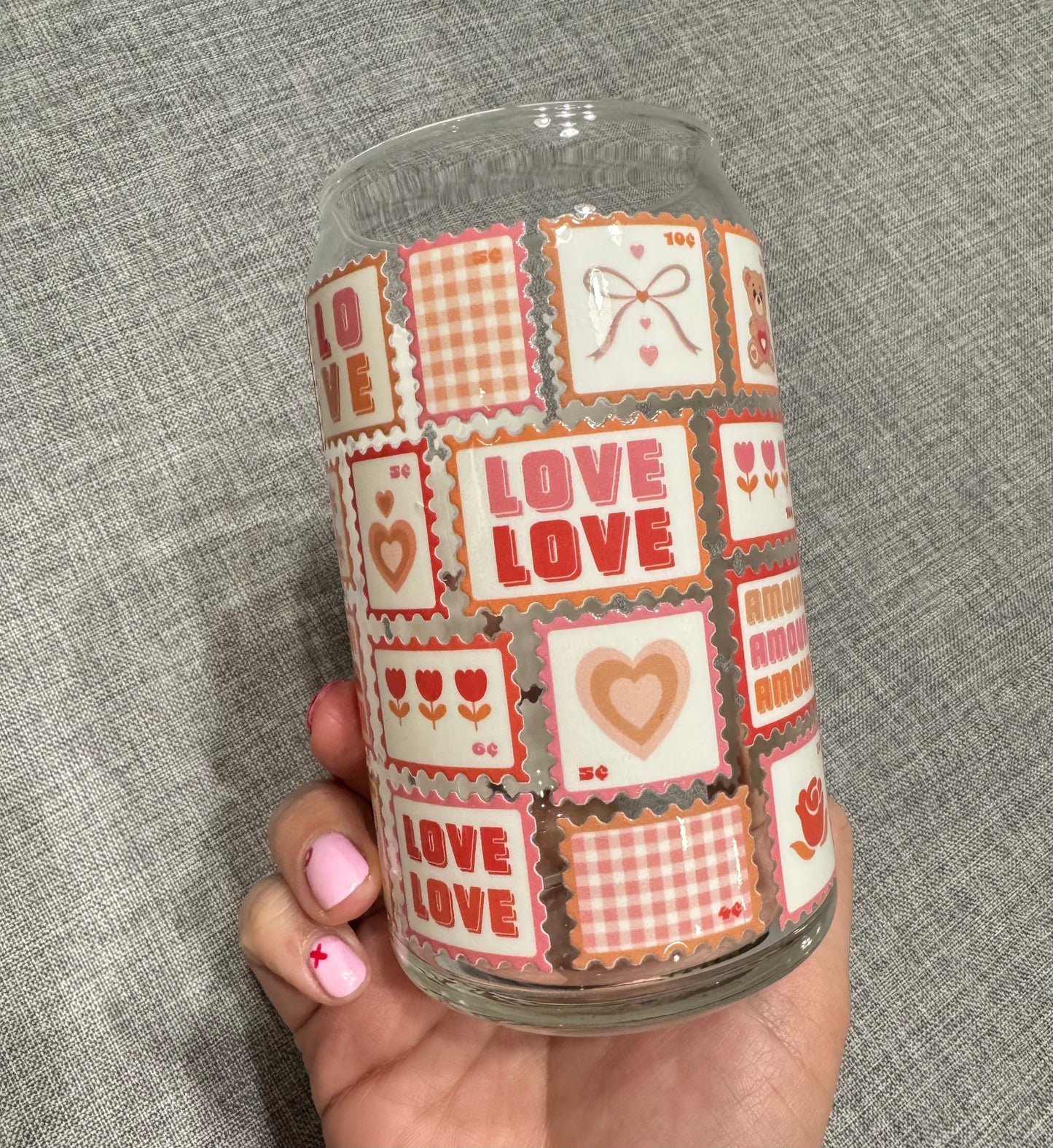 16 oz- Pinkish Stamps