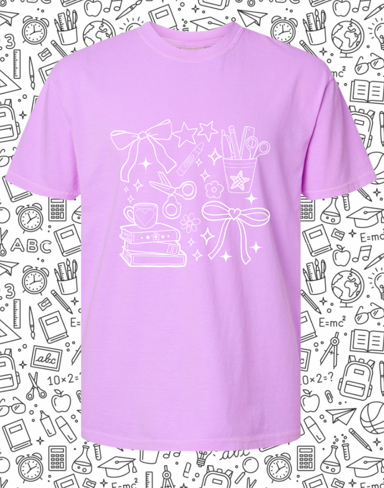 PRE ORDER- School Supplies- Neon Purple