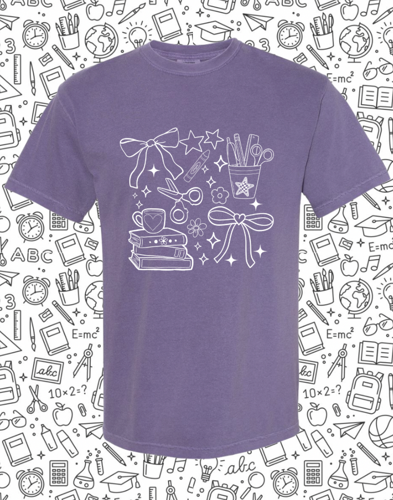 PRE ORDER- School Supplies- Dark Purple