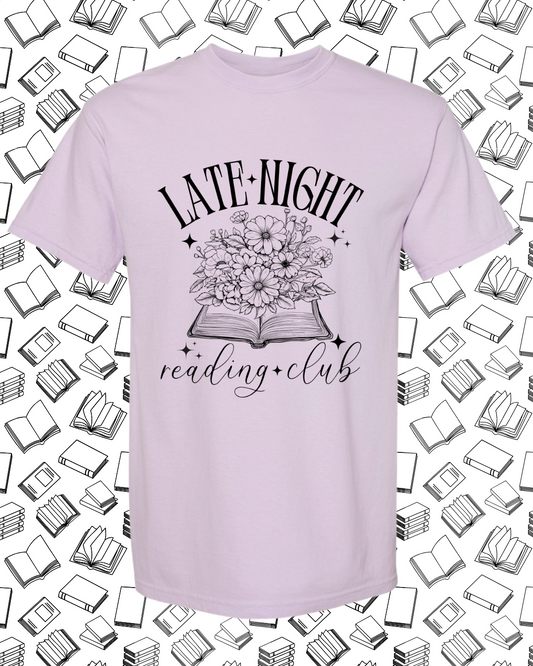 Pre Order- Late Night Reading Club- Tshirt Purple