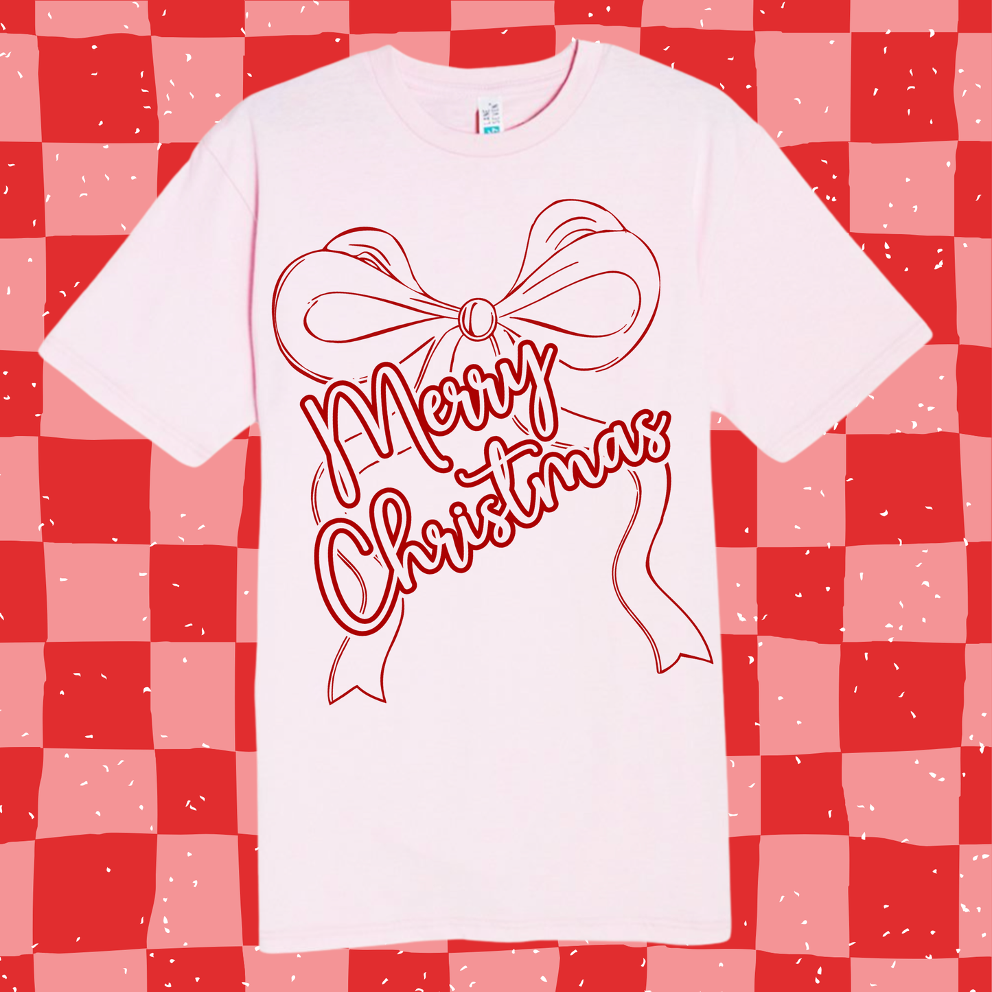 PRE ORDER- Merry Christmas Pink/Red Bow