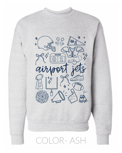 PRE ORDER- Airport Jets- CREWNECK- Youth/ Adult