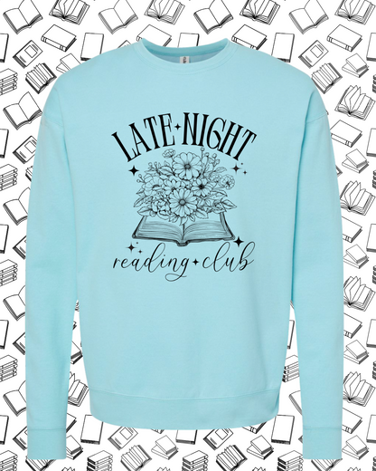 Pre Order- Late Night Reading- Blue Crewneck