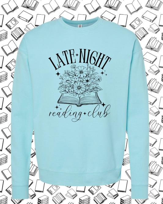 Pre Order- Late Night Reading- Blue Crewneck