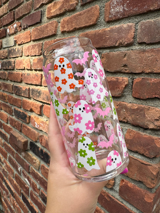 20 oz- Flowered Ghost