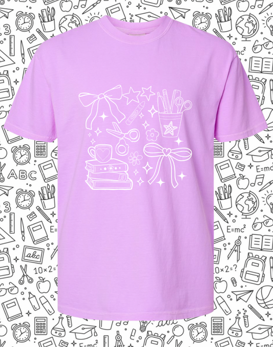 PRE ORDER- School Supplies- Neon Purple